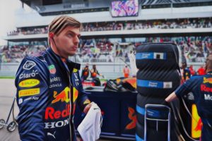 Verstappen on the grid ahead of the Russian Grand Prix