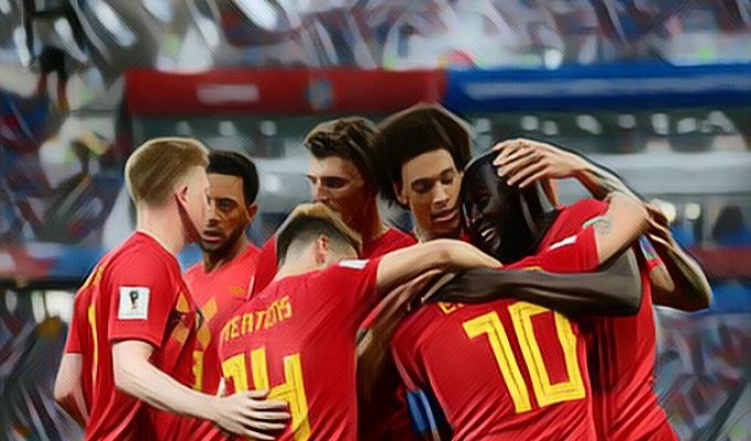 Belgium celebrate at the 2018 World Cup