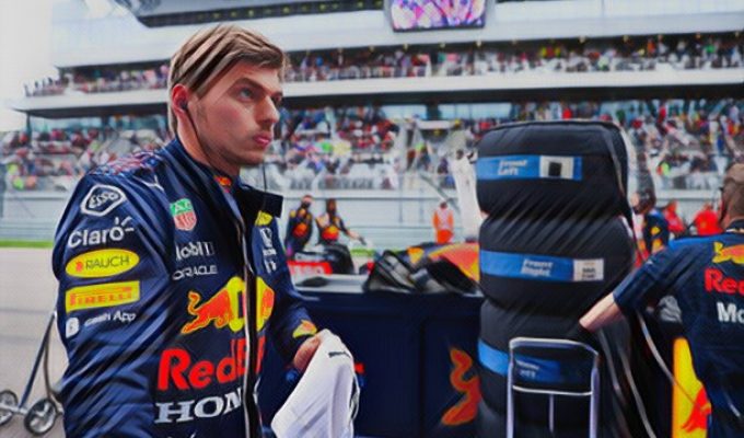 Verstappen on the grid ahead of the Russian Grand Prix