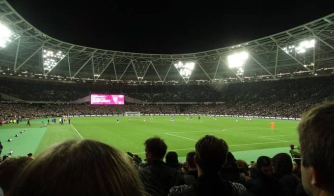 The London Stadium under the lights