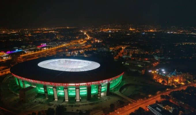 Bird's-eye view of the Puskas Arena