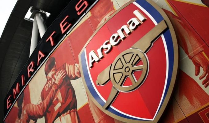 Arsenal crest outside the Emirates Stadium